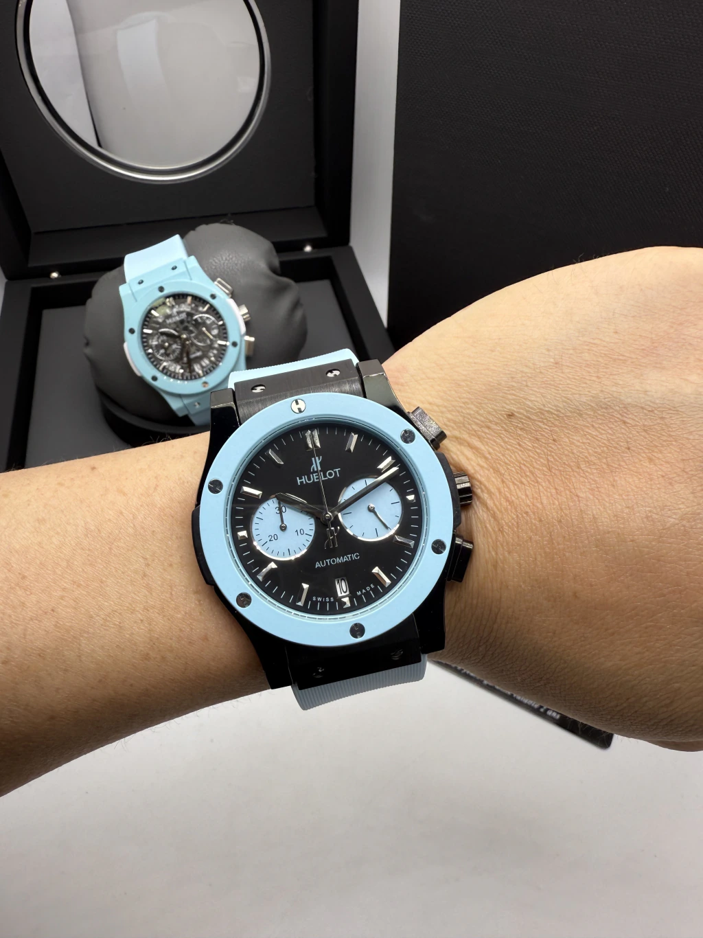 Hublot Classic Chrono 45mm - AÇO PRETO MOSTRADOR PRETO - SILICONE - Imagem 5