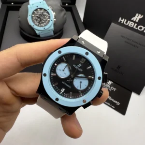 Hublot Classic Chrono 45mm - AÇO MOSTRADOR BRANCO - SILICONE