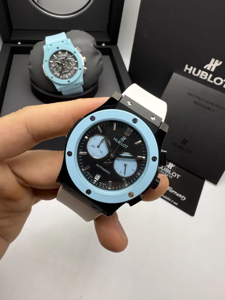 Hublot Classic Chrono 45mm - AÇO MOSTRADOR BRANCO - SILICONE