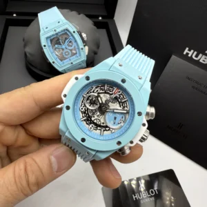 Hublot Big Bang Magic 44mm - AÇO AZUL MOSTRADOR SKELETON - SILICONE