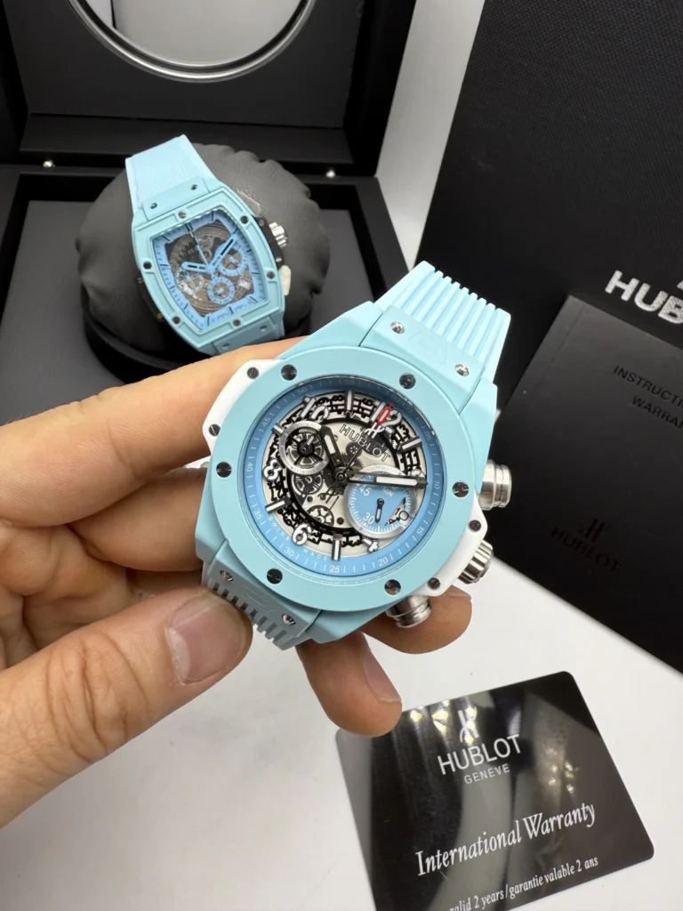 Hublot Big Bang Magic 44mm - AÇO AZUL MOSTRADOR SKELETON - SILICONE
