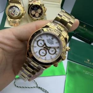 Daytona 40mm - AÇO DOURADO MOSTRADOR BRANCO