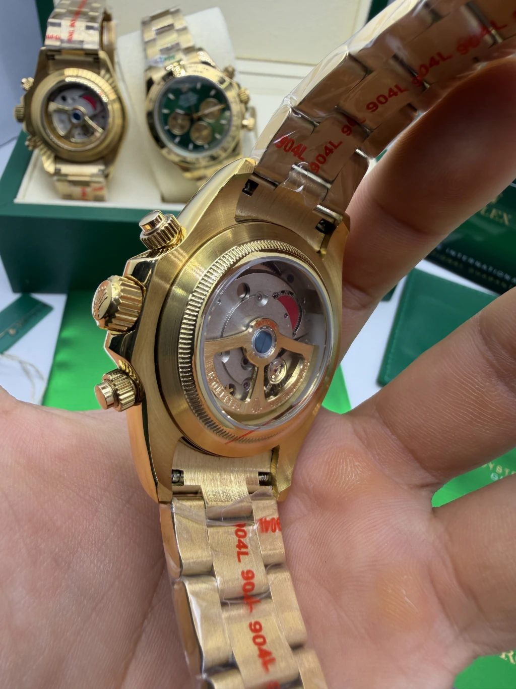 Daytona 40mm - AÇO DOURADO MOSTRADOR DOURADO - FUNDO DE VIDRO - Imagem 2