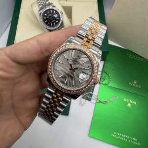 Datejust 40mm - AÇO COM ROSE MOSTRADOR PRATA