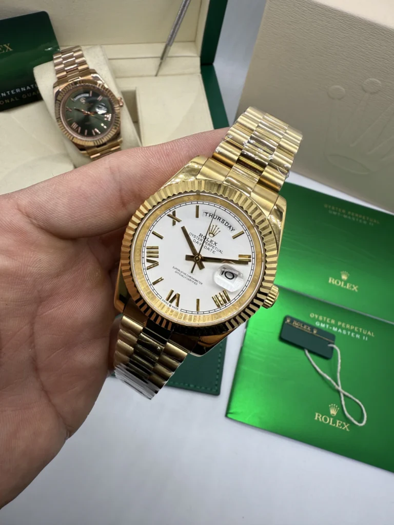 Day-Date President 40mm - AÇO DOURADO MOSTRADOR BRANCO