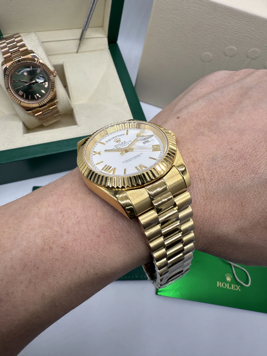 Day-Date President 40mm - AÇO DOURADO MOSTRADOR BRANCO - Imagem 5