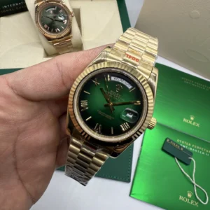 Day-Date President 40mm - AÇO DOURADO MOSTRADOR VERDE
