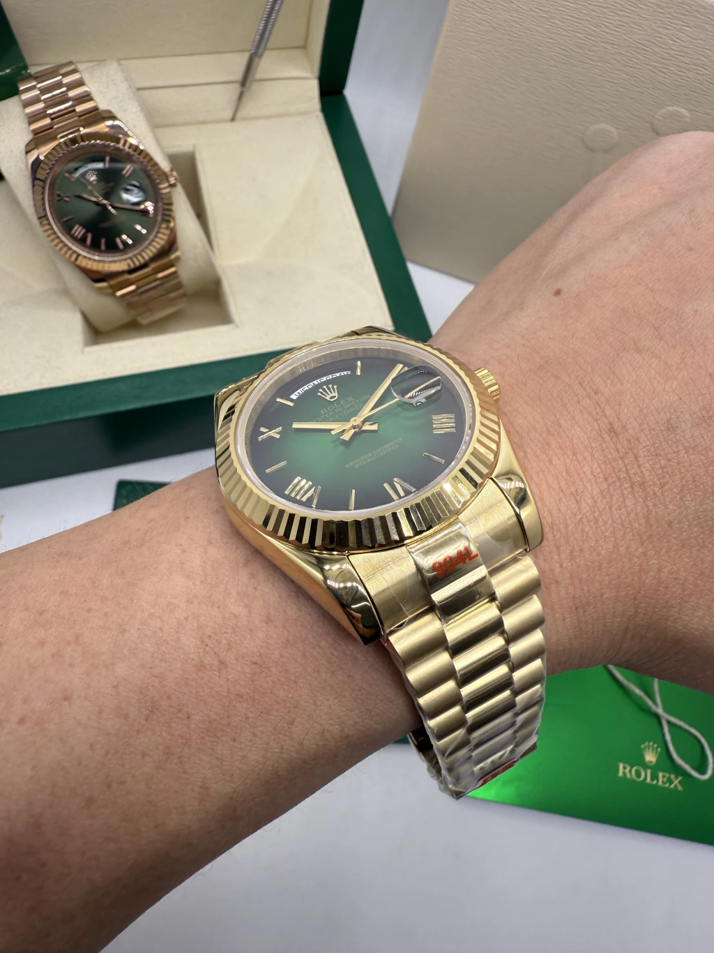 Day-Date President 40mm - AÇO DOURADO MOSTRADOR VERDE - Imagem 5