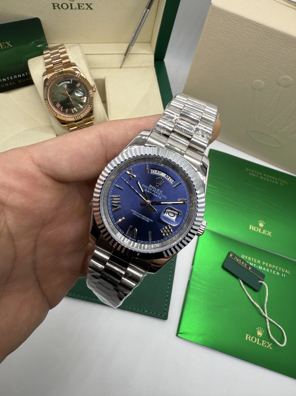 Day-Date President 40mm - AÇO MOSTRADOR AZUL