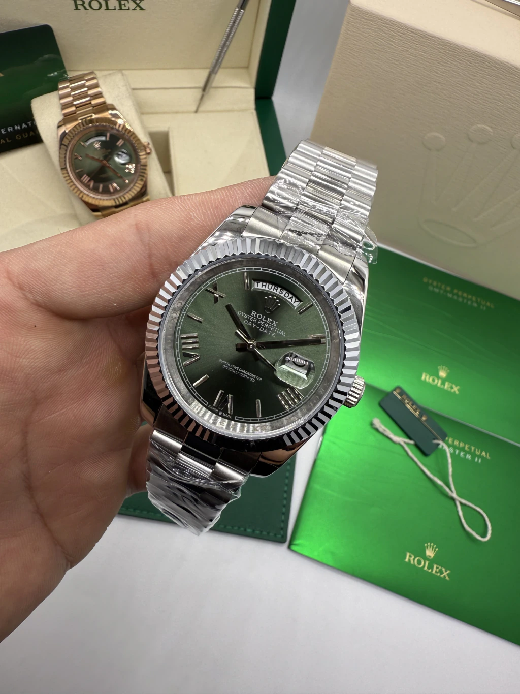 Day-Date President 40mm - AÇO MOSTRADOR VERDE
