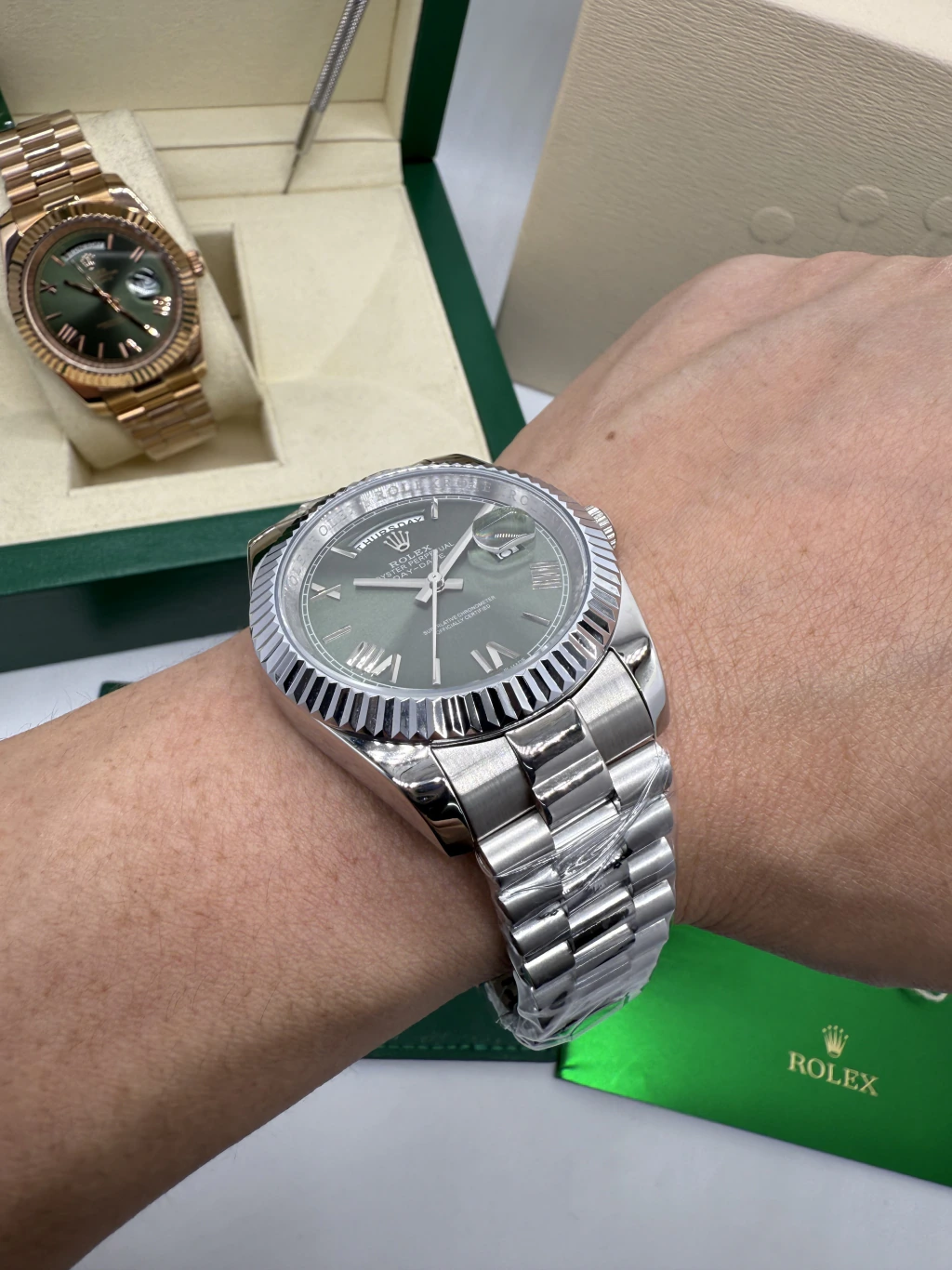Day-Date President 40mm - AÇO MOSTRADOR VERDE - Imagem 5