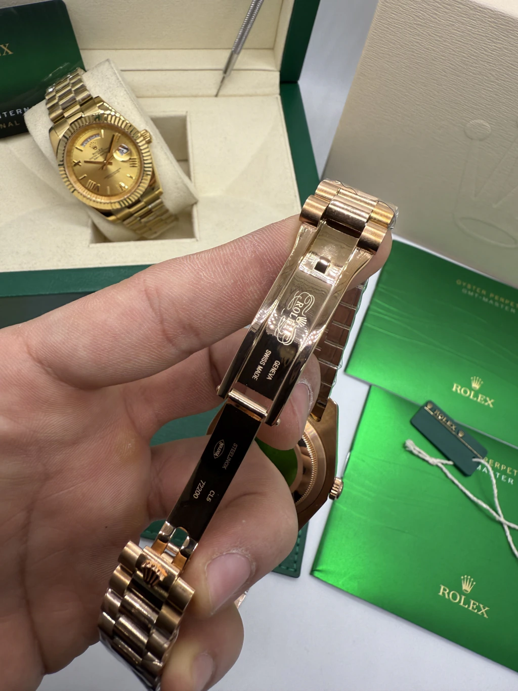 Day-Date President 40mm - AÇO ROSE MOSTRADOR VERDE - Imagem 4