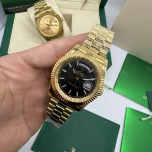 Day-Date President 40mm - AÇO DOURADO MOSTRADOR PRETO