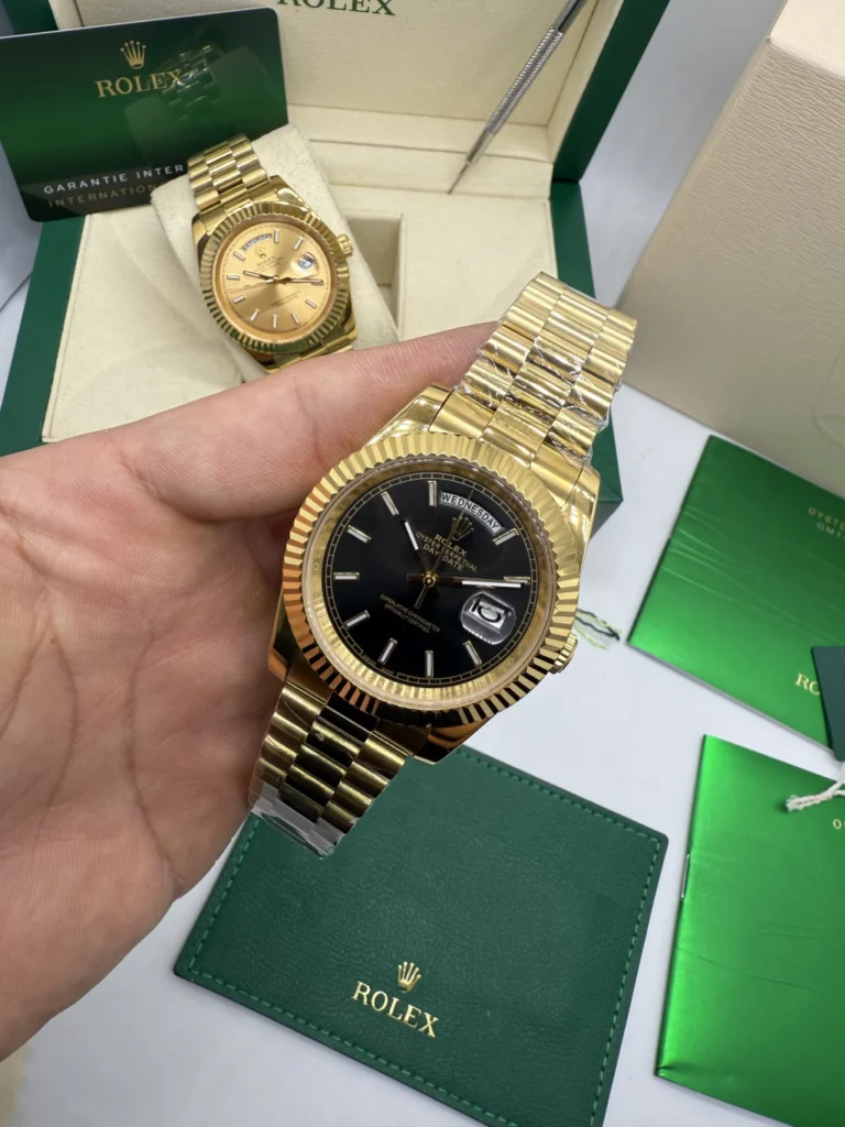 Day-Date President 40mm - AÇO DOURADO MOSTRADOR PRETO