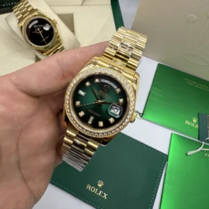 Day-Date President 40mm - AÇO DOURADO MOSTRADOR VERDE