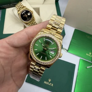 Day-Date President 40mm - AÇO DOURADO MOSTRADOR VERDE