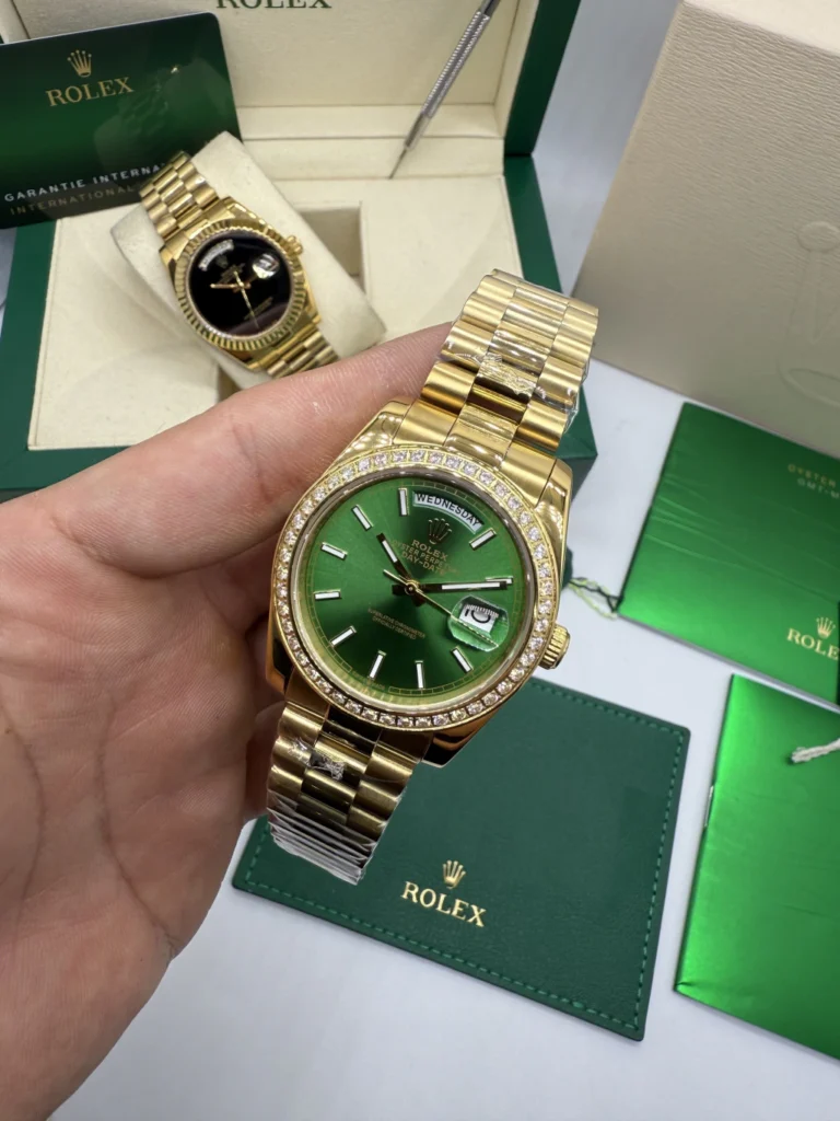 Day-Date President 40mm - AÇO DOURADO MOSTRADOR VERDE