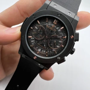 Hublot Classic Chrono 45mm - AÇO PRETO MOSTRADOR SKELETON PRETO - SILICONE