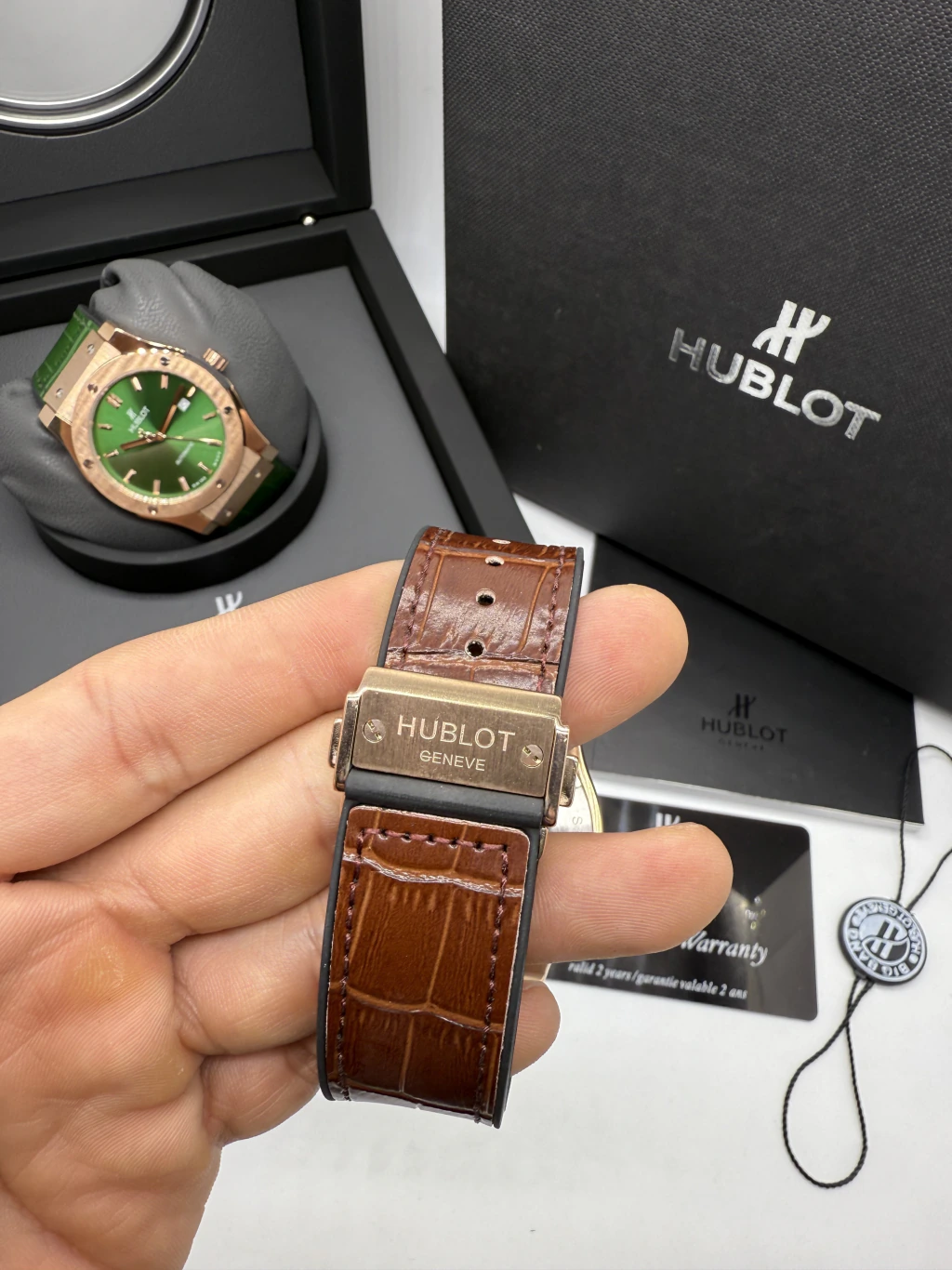 Hublot Classic Fusion 42mm - AÇO ROSE MOSTRADOR MARROM - SILICONE E COURO - Imagem 4