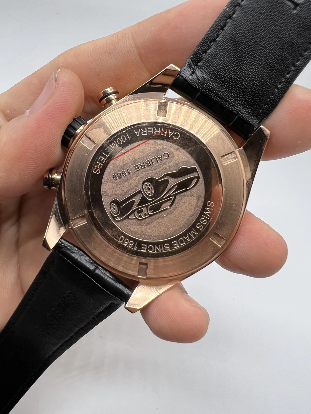 TAG Heuer Carrera 45mm - AÇO ROSE MOSTRADOR PRETO - COURO - Imagem 3
