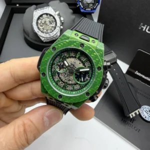 Hublot Big Bang 43mm - FIBRA DE CARBONO VERDE MOSTRADOR SKELETON - SILICONE
