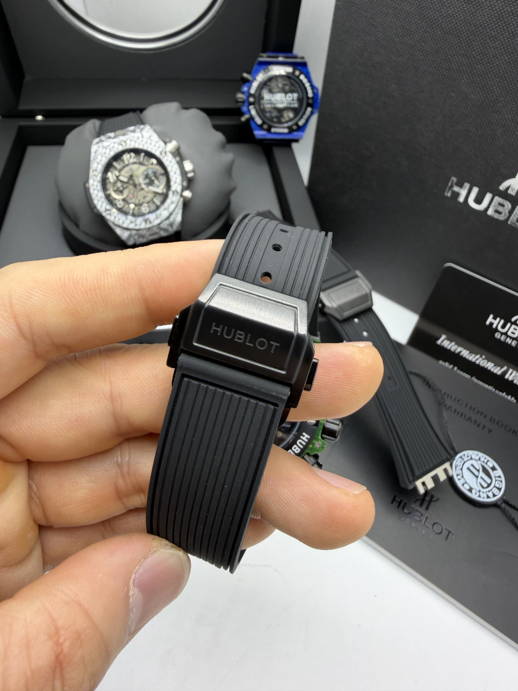 Hublot Big Bang 43mm - FIBRA DE CARBONO VERDE MOSTRADOR SKELETON - SILICONE - Imagem 4
