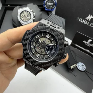 Hublot Big Bang 43mm - FIBRA DE CARBONO PRETO MOSTRADOR SKELETON - SILICONE