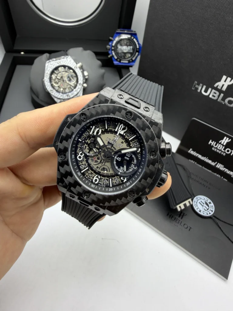 Hublot Big Bang 43mm - FIBRA DE CARBONO PRETO MOSTRADOR SKELETON - SILICONE
