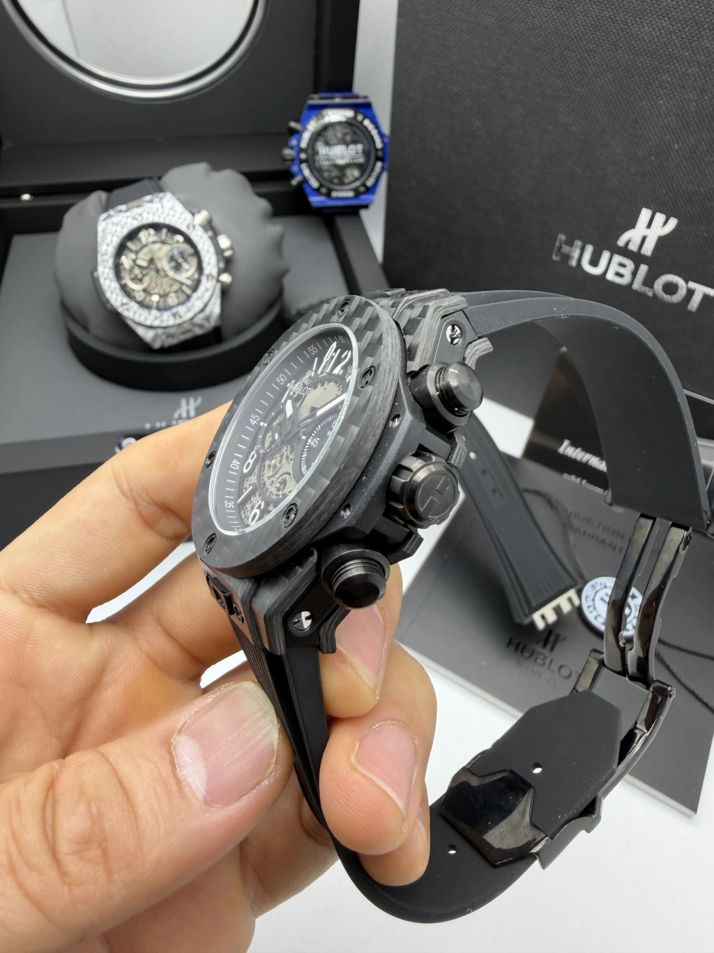 Hublot Big Bang 43mm - FIBRA DE CARBONO PRETO MOSTRADOR SKELETON - SILICONE - Imagem 2