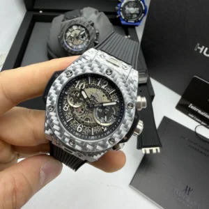 Hublot Big Bang 43mm - FIBRA DE CARBONO BRANCO MOSTRADOR SKELETON - SILICONE