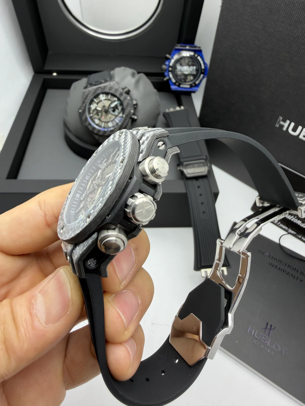 Hublot Big Bang 43mm - FIBRA DE CARBONO BRANCO MOSTRADOR SKELETON - SILICONE - Imagem 2