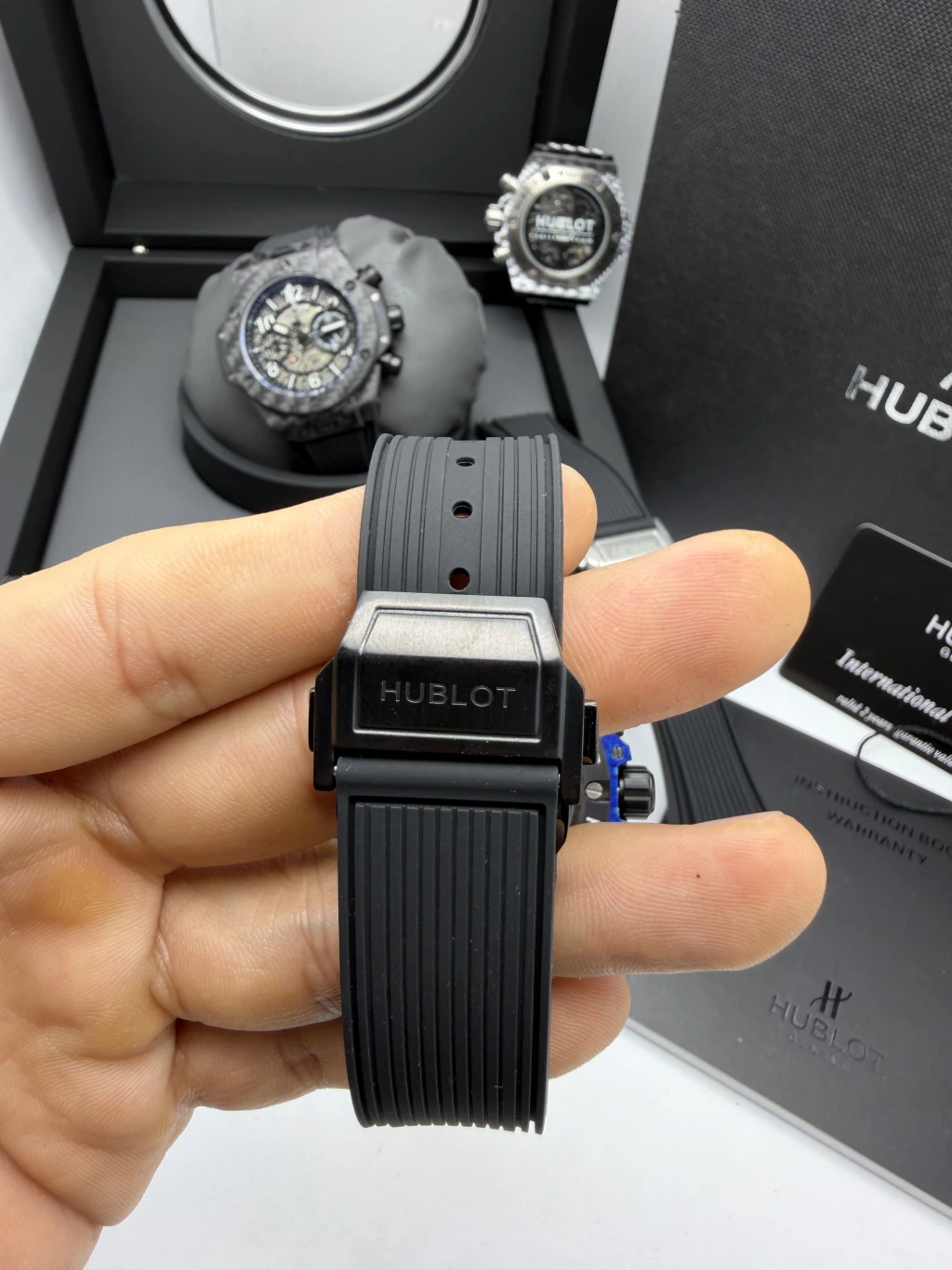 Hublot Big Bang 43mm - FIBRA DE CARBONO AZUL MOSTRADOR SKELETON - SILICONE - Imagem 4