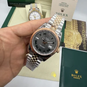 Datejust 40mm - AÇO COM ROSE MOSTRADOR CINZA