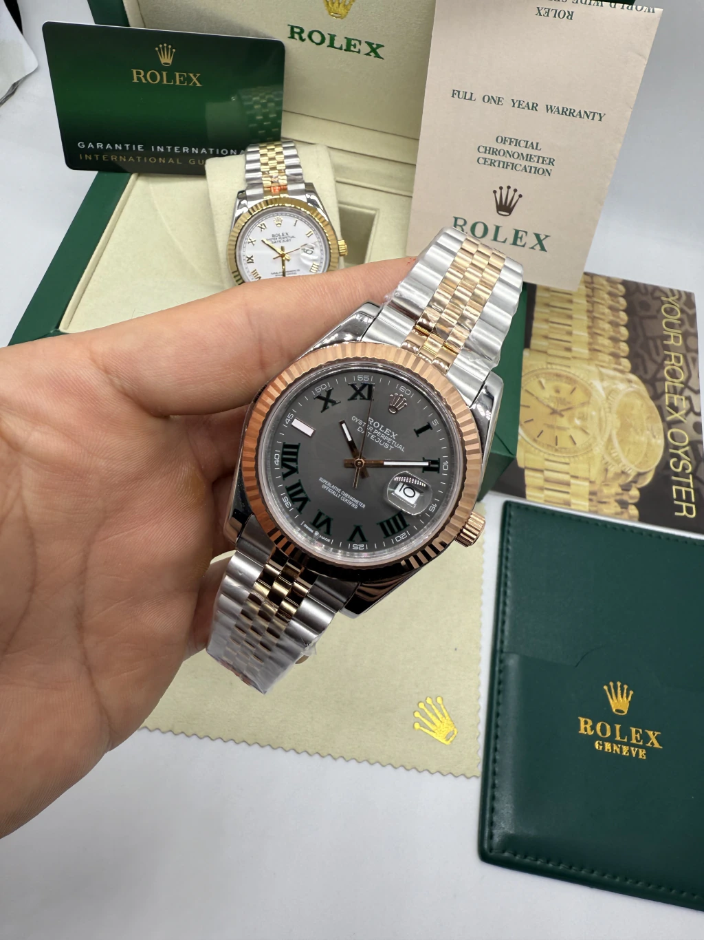 Datejust 40mm - AÇO COM ROSE MOSTRADOR CINZA