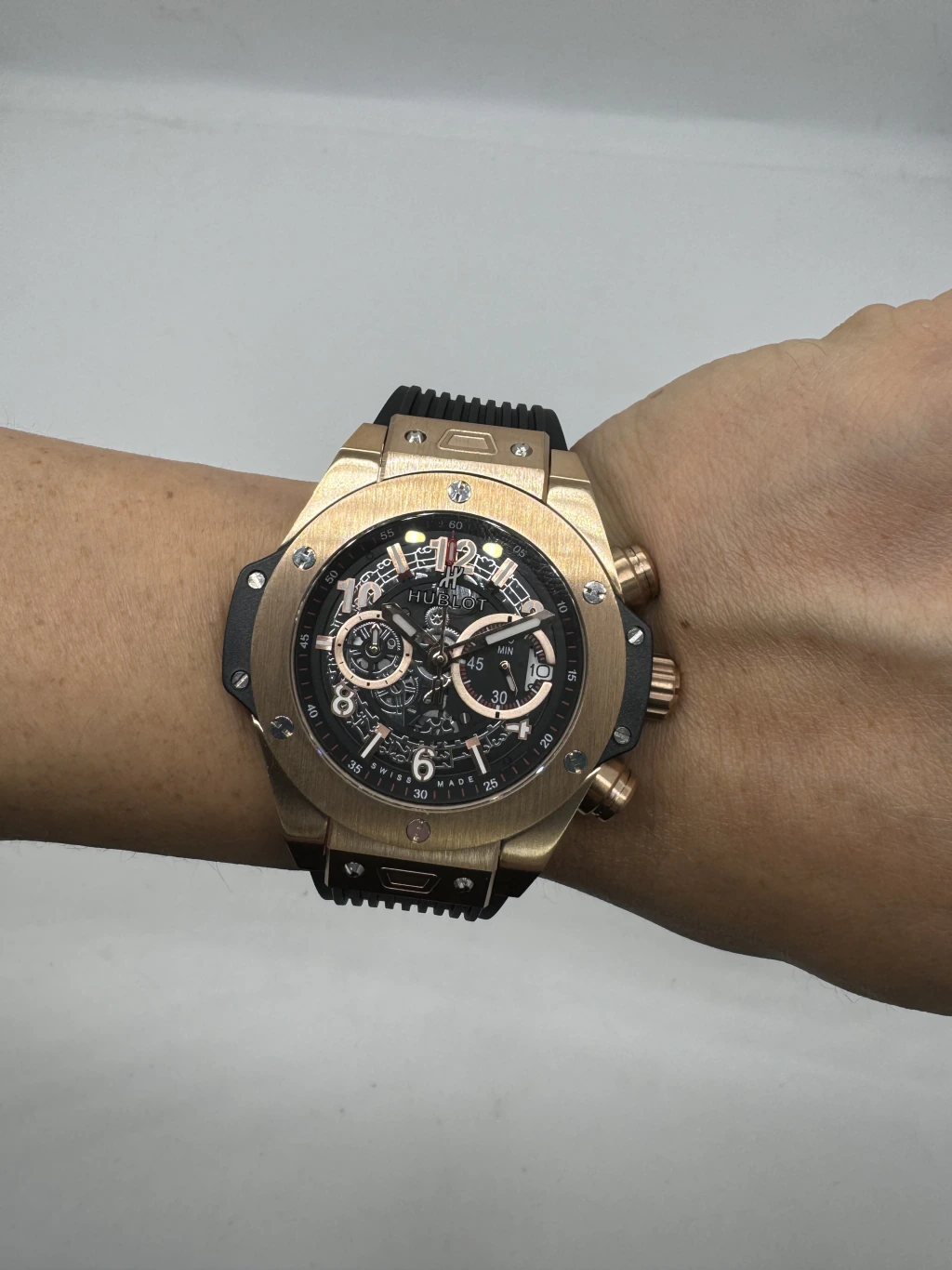 Hublot Big Bang 43mm - AÇO ROSE MOSTRADOR SKELETON - SILICONE - Imagem 5