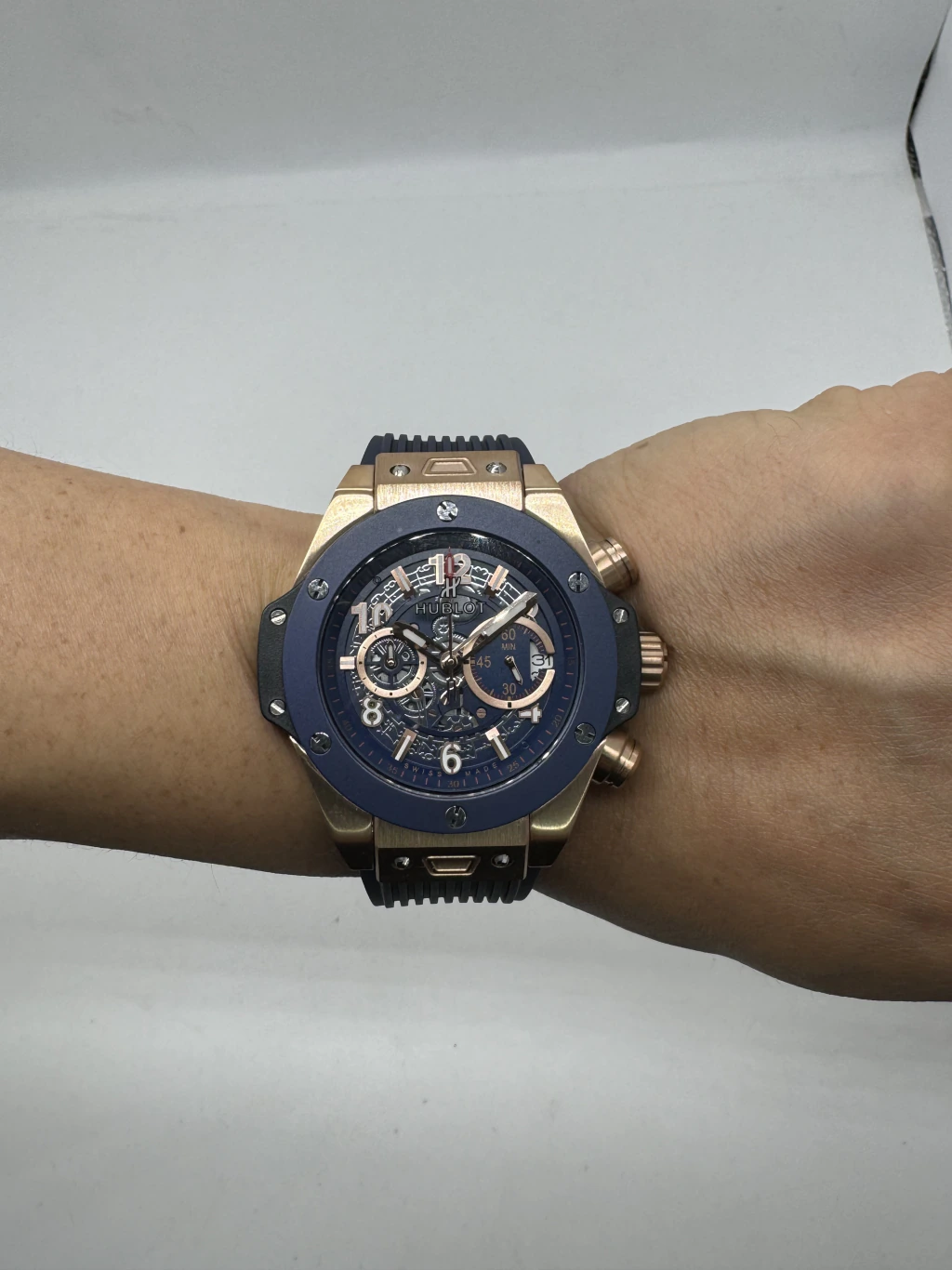 Hublot Big Bang 43mm - AÇO ROSE MOSTRADOR SKELETON - SILICONE - Imagem 5