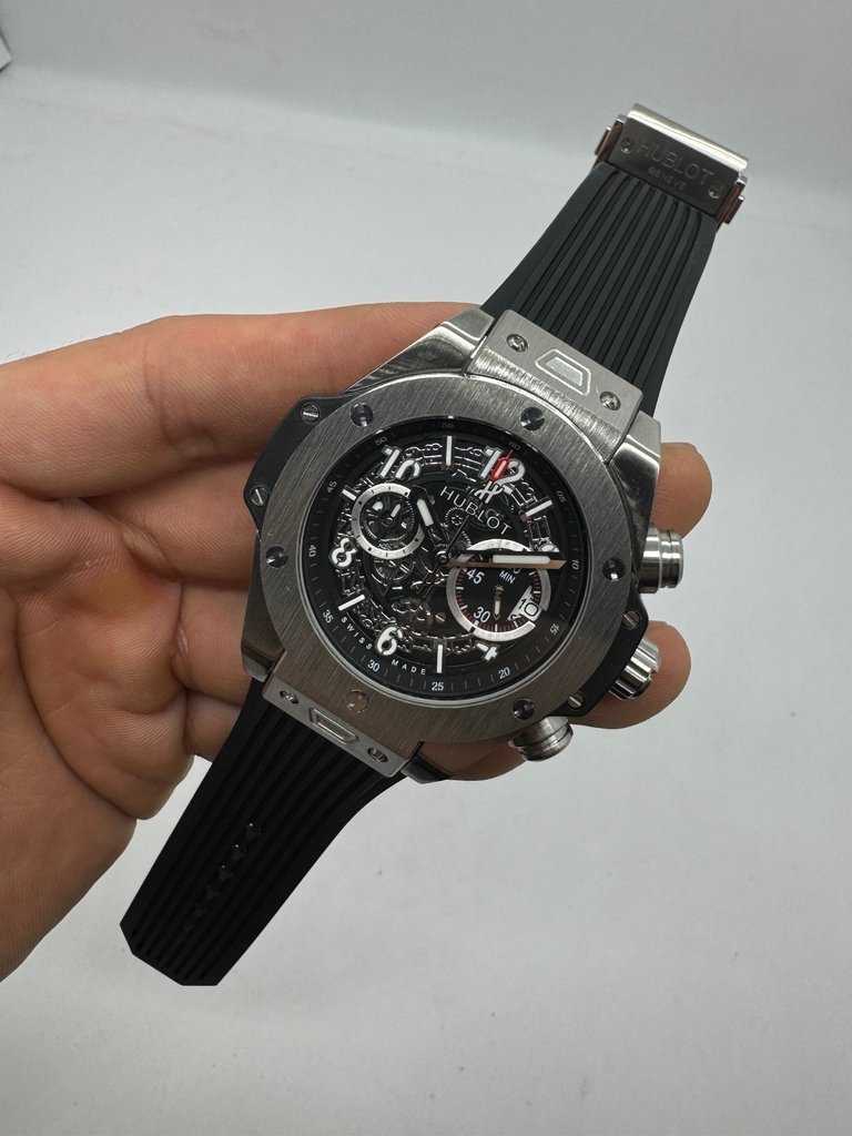 Hublot Big Bang 43mm - AÇO MOSTRADOR SKELETON - SILICONE