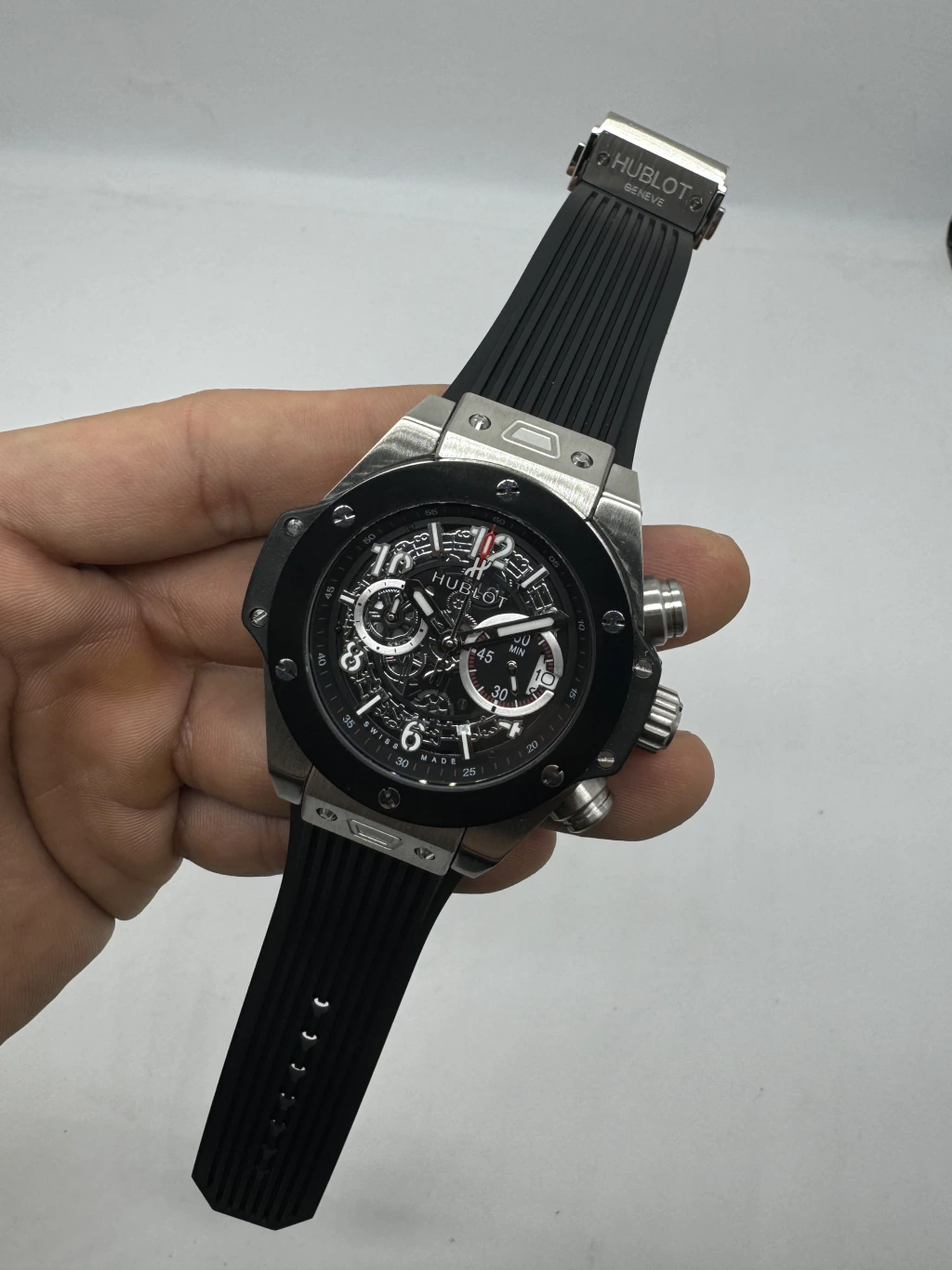 Hublot Big Bang 43mm - AÇO MOSTRADOR SKELETON - SILICONE
