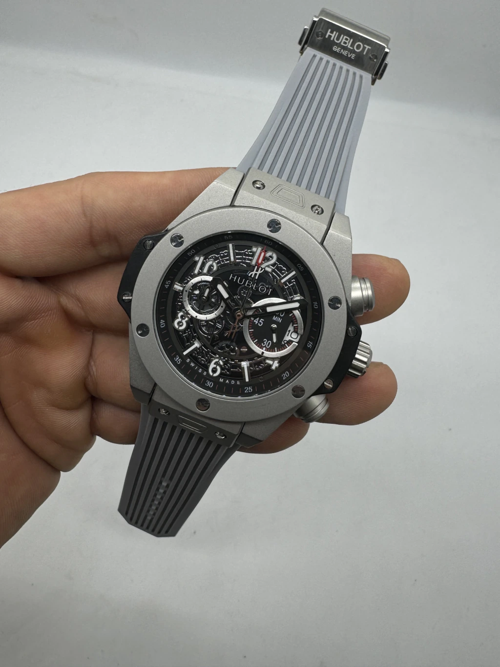 Hublot Big Bang 43mm - AÇO MOSTRADOR SKELETON - SILICONE