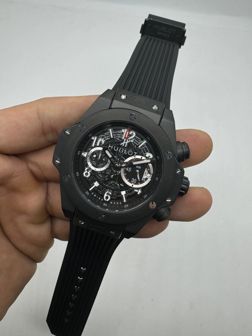 Hublot Big Bang 43mm - AÇO PRETO MOSTRADOR SKELETON - SILICONE