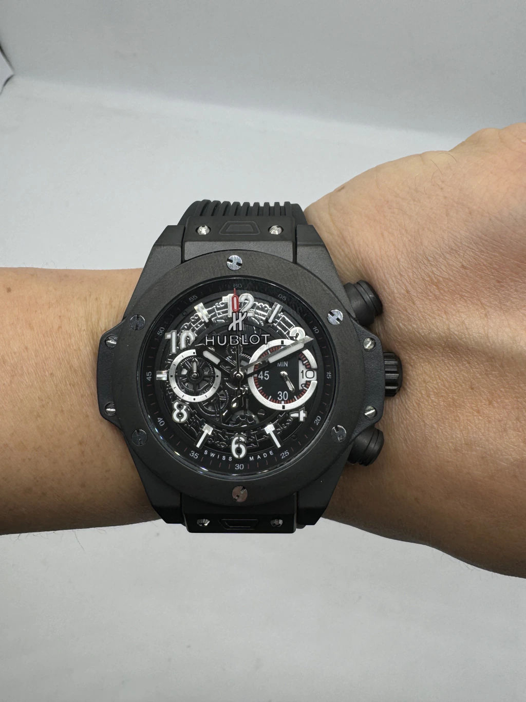 Hublot Big Bang 43mm - AÇO PRETO MOSTRADOR SKELETON - SILICONE - Imagem 5
