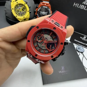 Hublot Big Bang Magic 44mm - AÇO VERMELHO MOSTRADOR SKELETON - SILICONE