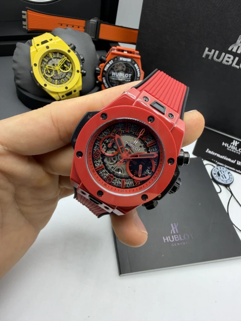 Hublot Big Bang Magic 44mm - AÇO VERMELHO MOSTRADOR SKELETON - SILICONE