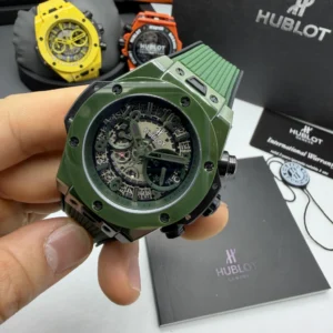 Hublot Big Bang Magic 44mm - AÇO VERDE MOSTRADOR SKELETON - SILICONE