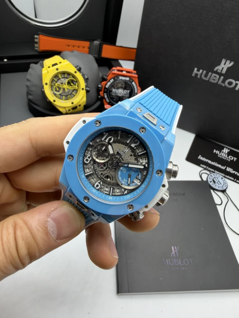 Hublot Big Bang Magic 44mm - AÇO AZUL MOSTRADOR SKELETON - SILICONE