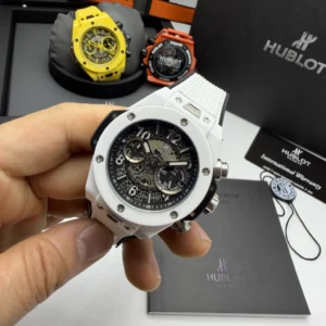 Hublot Big Bang Magic 44mm - AÇO BRANCO MOSTRADOR SKELETON - SILICONE