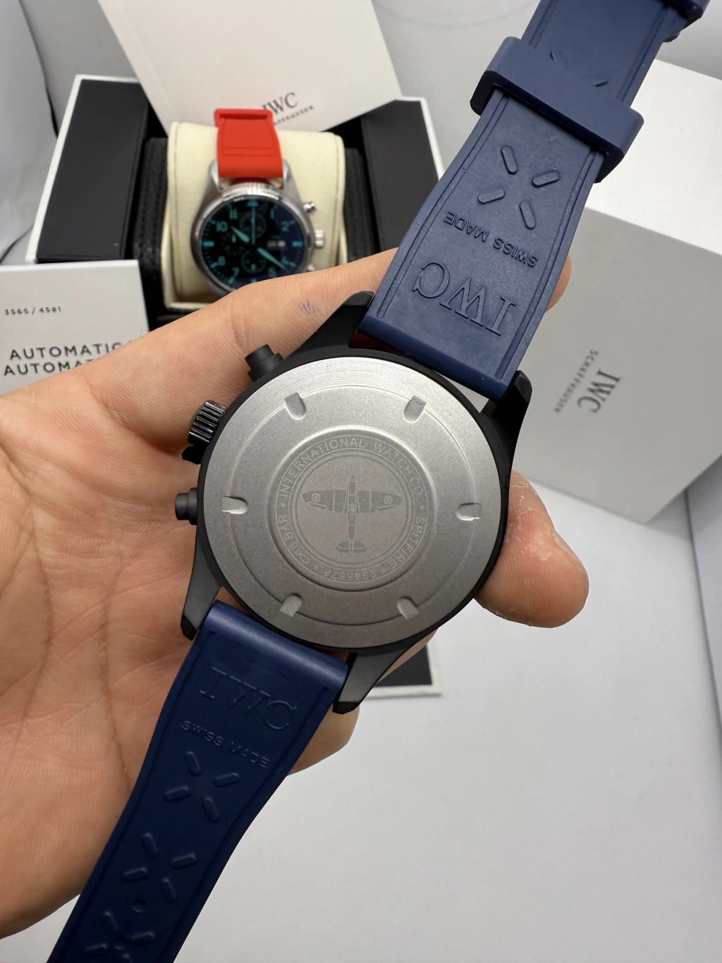 IWC Pilot Chronograph 42mm - AÇO PRETO MOSTRADOR AZUL - SILICONE - Imagem 3