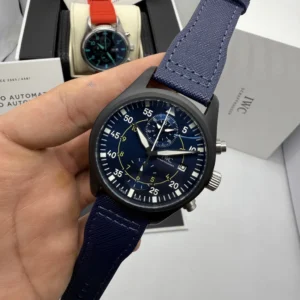 IWC Chronograph 43mm - AÇO PRETO MOSTRADOR AZUL - NYLON