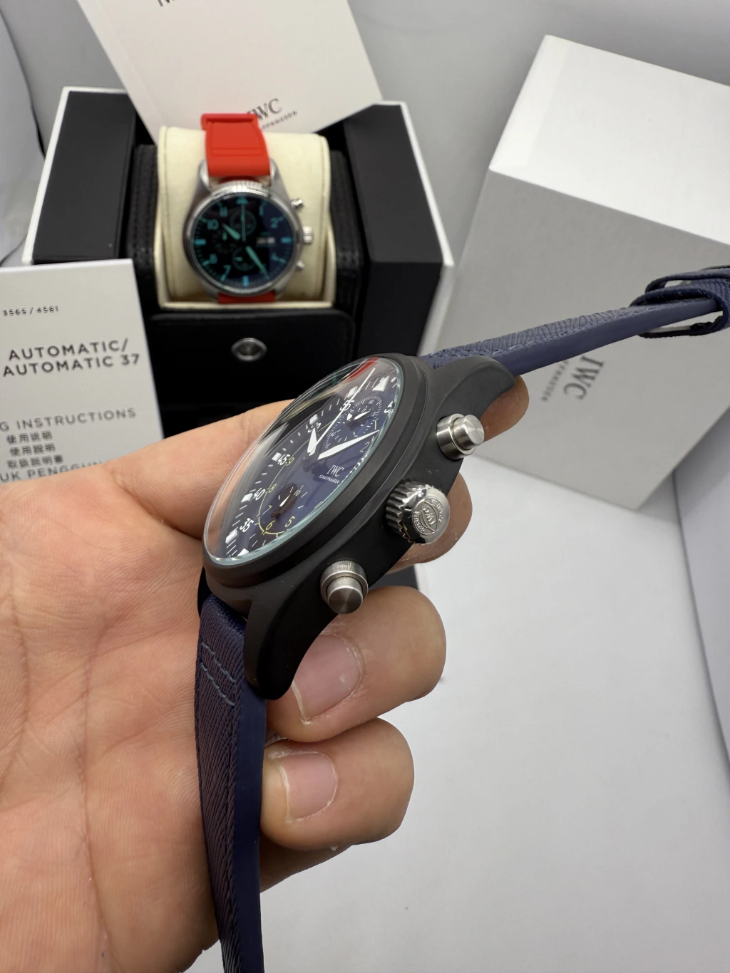 IWC Chronograph 43mm - AÇO PRETO MOSTRADOR AZUL - NYLON - Imagem 2