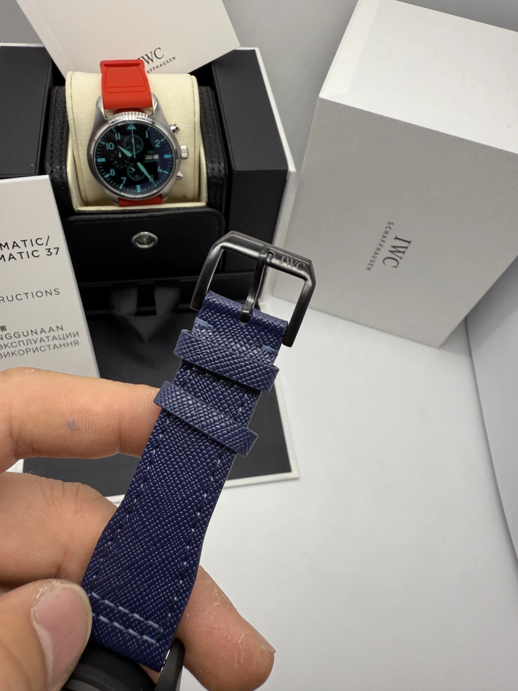 IWC Chronograph 43mm - AÇO PRETO MOSTRADOR AZUL - NYLON - Imagem 4